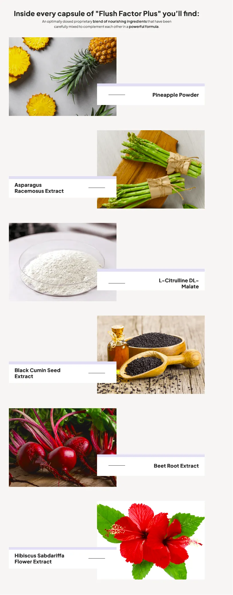 Flush Factor Plus ingredients